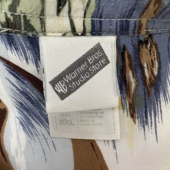 VTG Warner Bros Men's XXL Taz Devil Beach California Hawaiian Button-Up Shirt - Picture 8 of 9